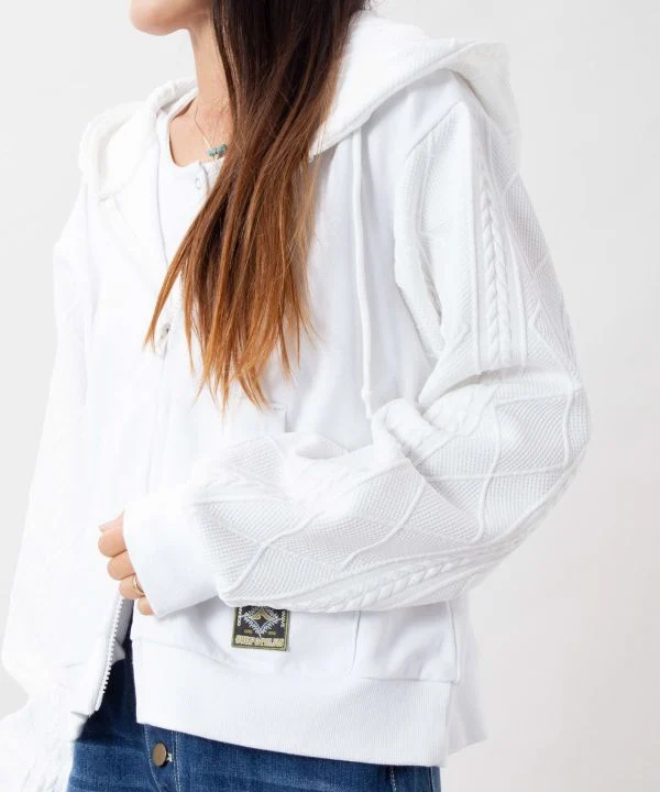 Sweat à capuche zippé en maille floquée brodée - SURF & Palms
