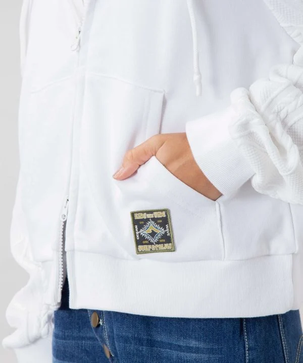 Sweat à capuche zippé en maille floquée brodée - SURF & Palms
