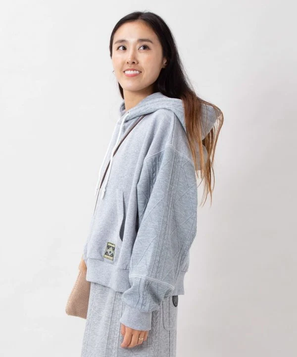 Sweat à capuche en maille floquée brodée - SURF＆Palms