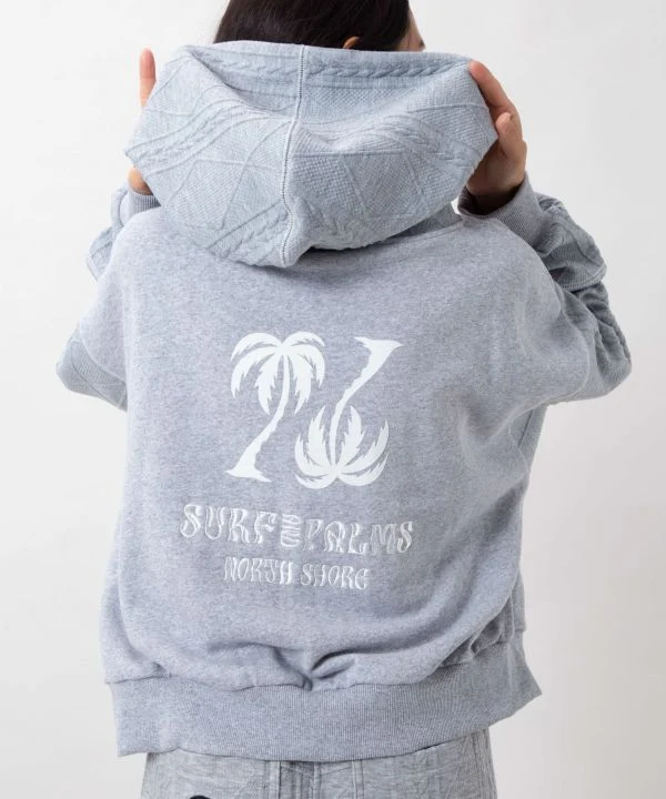 Sweat à capuche en maille floquée brodée - SURF＆Palms