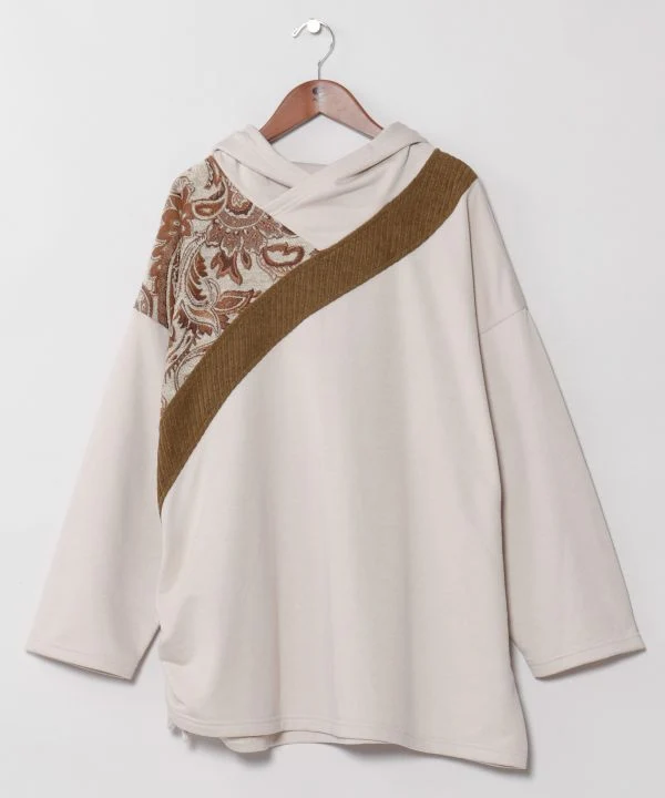 Haut à capuche avec cordon de serrage - Style Deel mongol