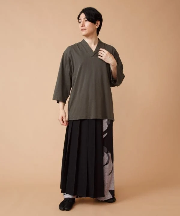 Haut en coton à col kimono pour homme