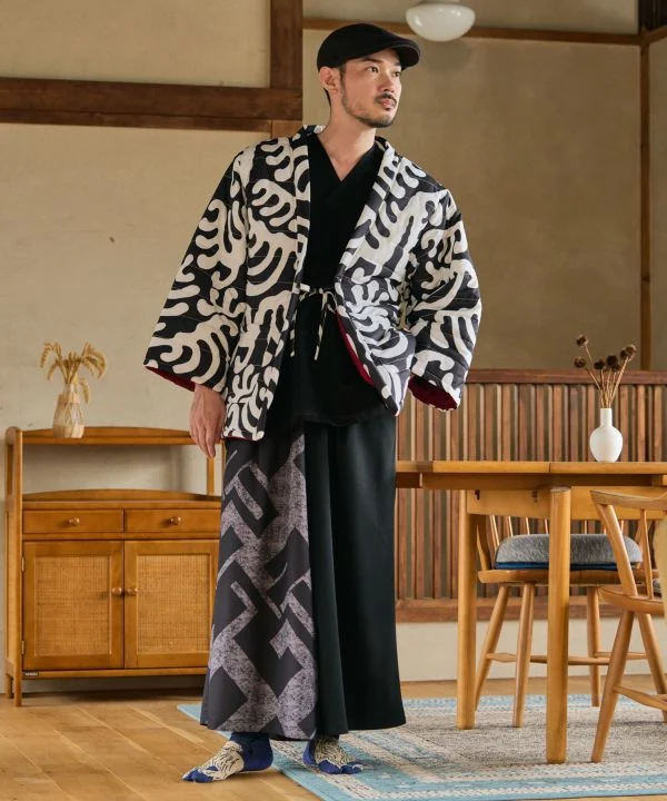 Haut en coton à col kimono pour homme