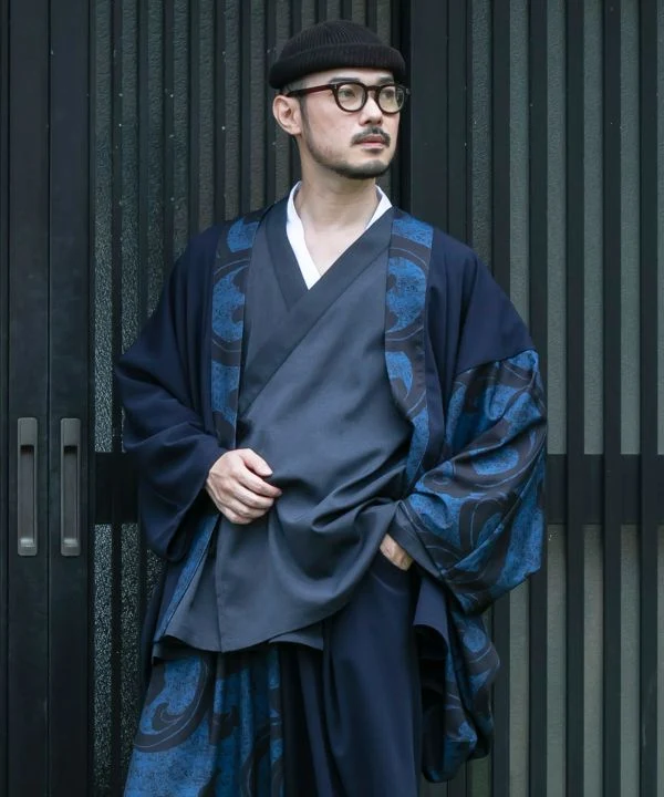 Haut en coton à col kimono pour homme