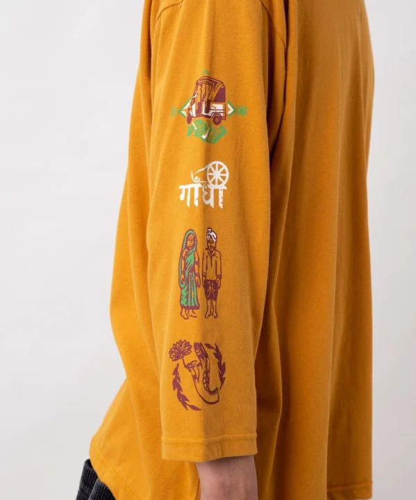 T-shirt à manches longues pour homme, motif street art indien