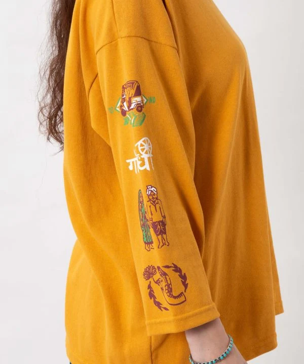 T-shirt à manches longues à motif d'art urbain indien