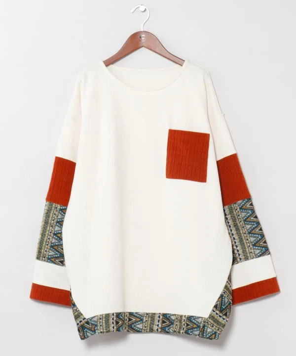 Haut patchwork à motif géométrique pour homme