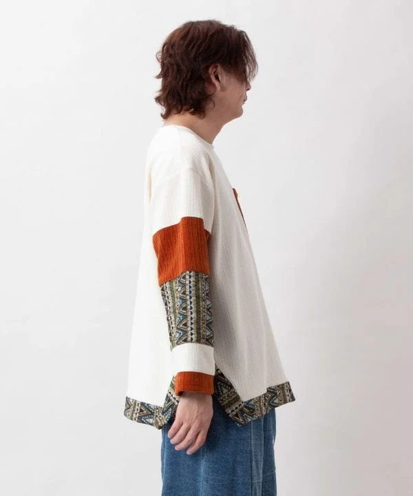 Haut patchwork à motif géométrique pour homme