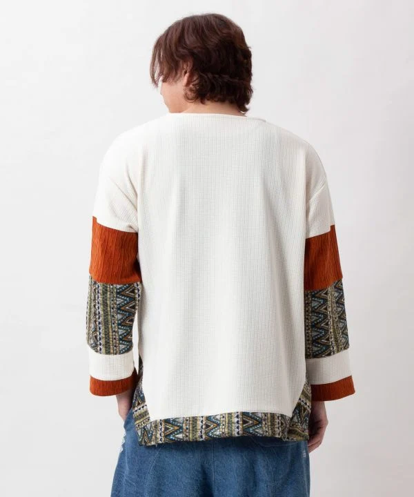 Haut patchwork à motif géométrique pour homme