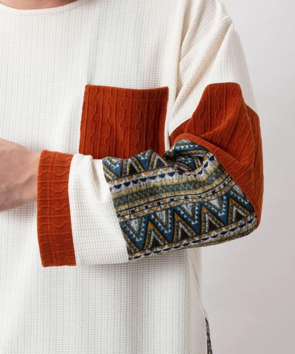 Haut patchwork à motif géométrique pour homme