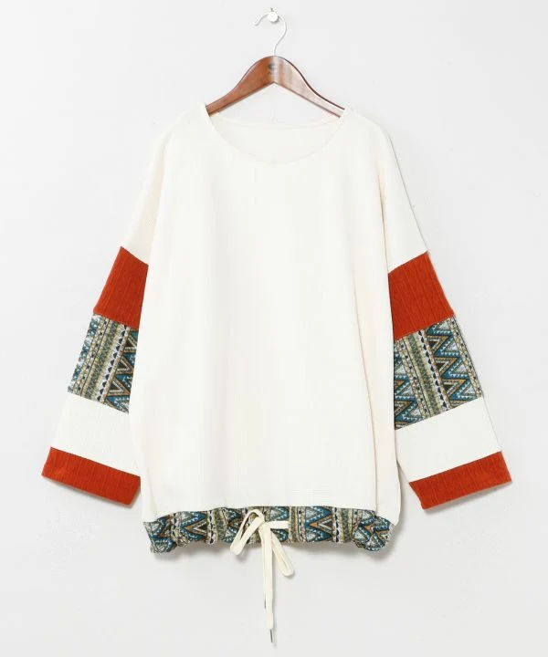 Haut patchwork à motif géométrique