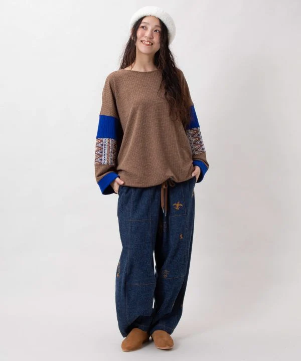 Haut patchwork à motif géométrique