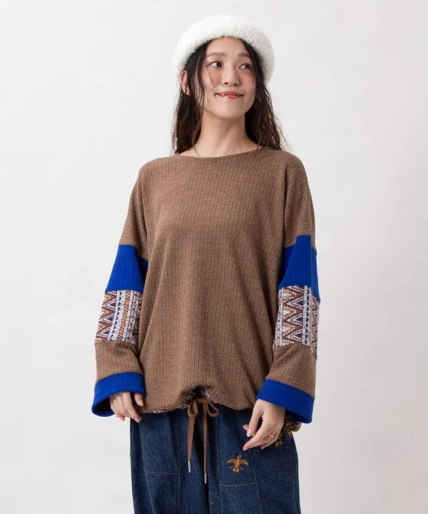 Haut patchwork à motif géométrique