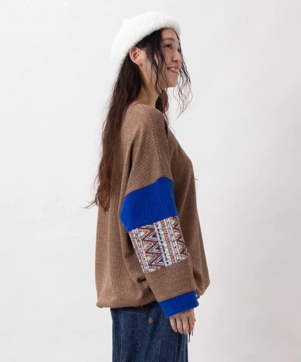 Haut patchwork à motif géométrique