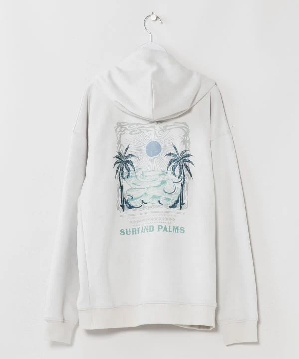 Sweat à capuche zippé brodé motif paysage hawaïen - SURF & Palms