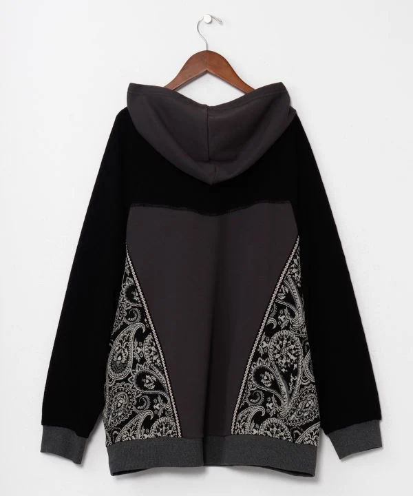 Sweat à capuche patchwork style vintage pour homme