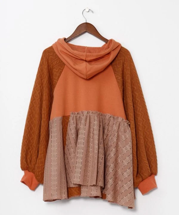 Sweat à capuche patchwork style vintage