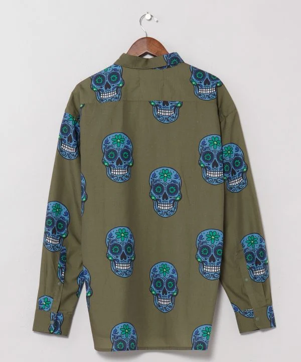 Chemise à imprimé tête de mort mexicaine