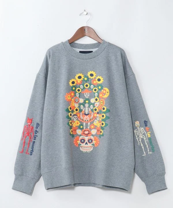 T-shirt à motif tête de mort mexicaine - Taille L - Amina x vert