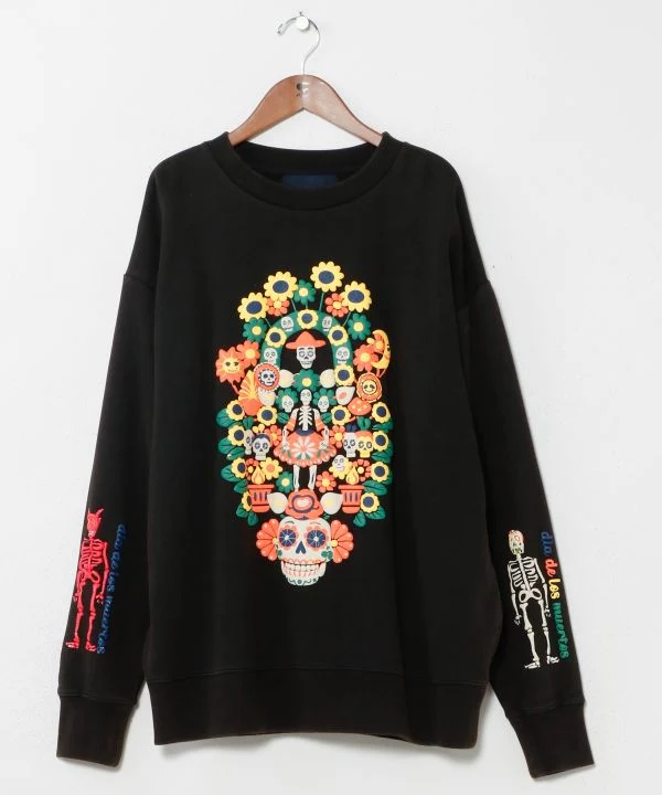 T-shirt à motif tête de mort mexicaine - Taille L - Amina x vert