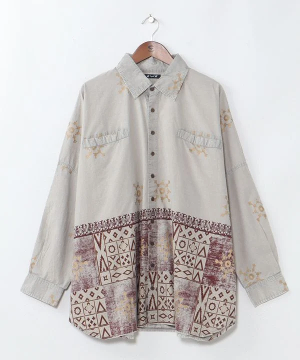 Chemise homme à imprimé géométrique vintage
