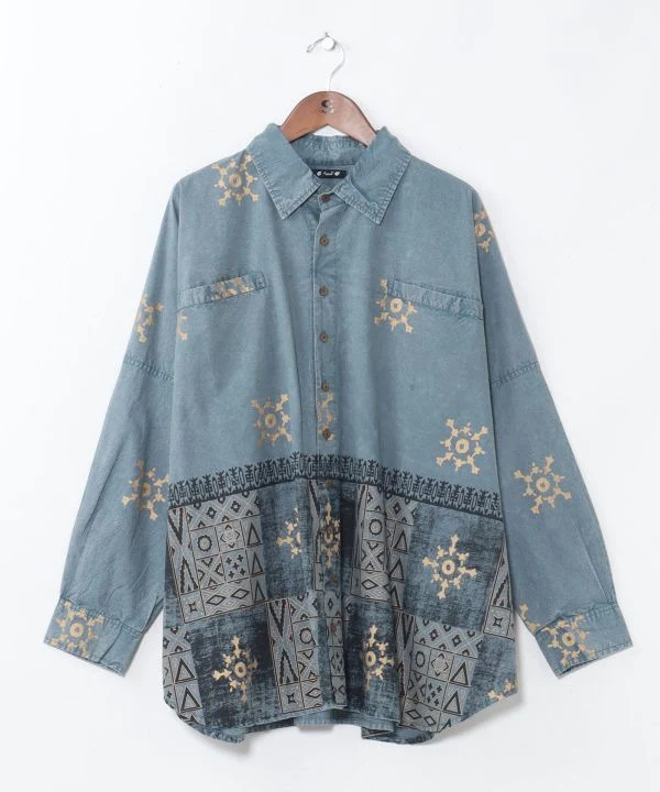Chemise homme à imprimé géométrique vintage