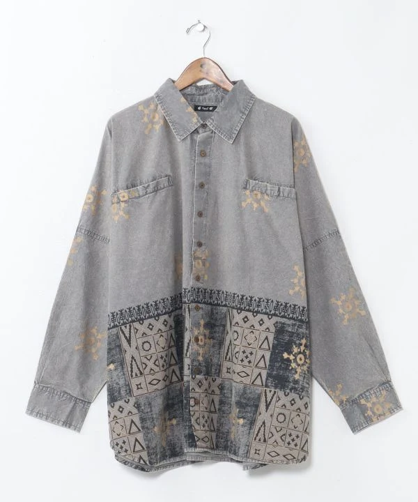 Chemise homme à imprimé géométrique vintage
