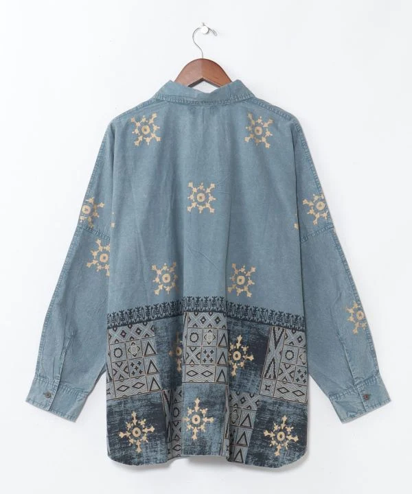 Chemise homme à imprimé géométrique vintage