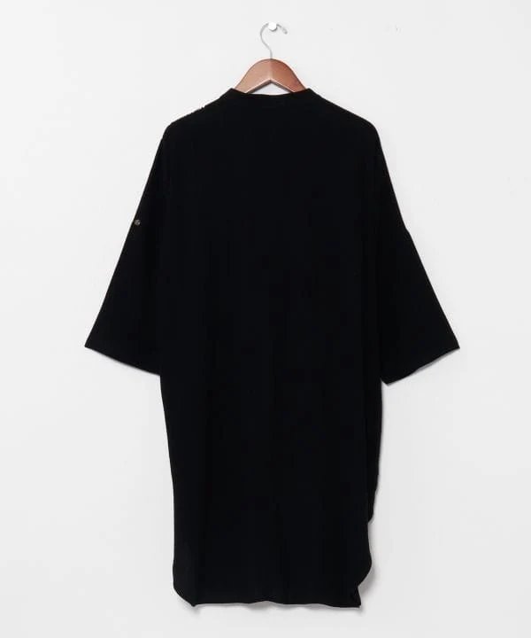 Chemise longue à col montant à motifs