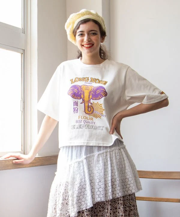 T-shirt à manches 3/4 d'inspiration vintage