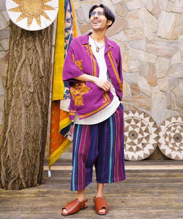 Chemise à col ouvert imprimée Barong