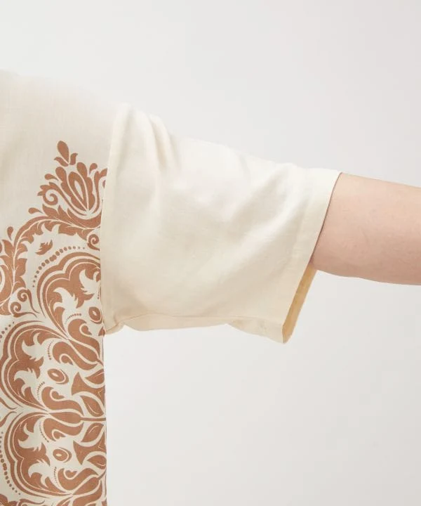 Chemise à col ouvert imprimée Barong