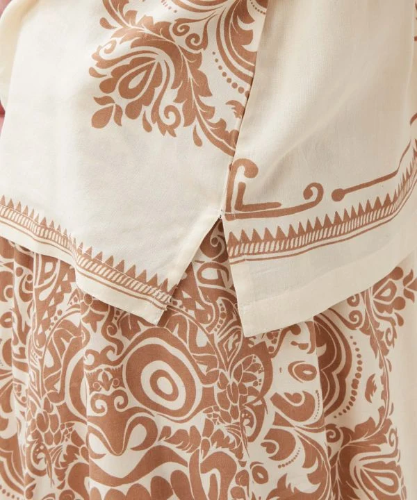 Chemise à col ouvert imprimée Barong
