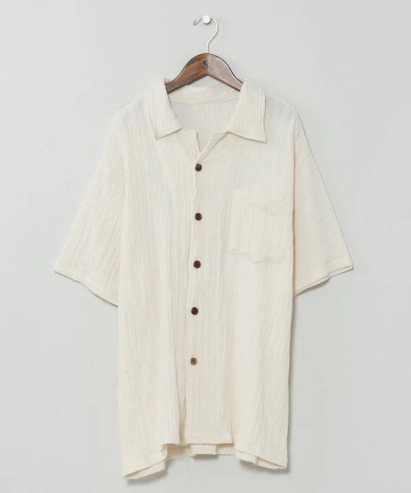 Chemise unisexe en coton thaïlandais texturé