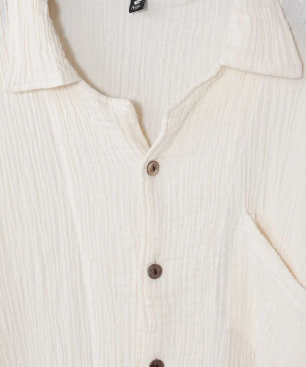 Chemise unisexe en coton thaïlandais texturé
