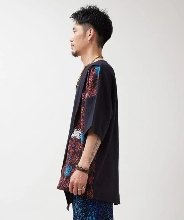 Haut à nouer sur le côté pour homme d'inspiration Hmong