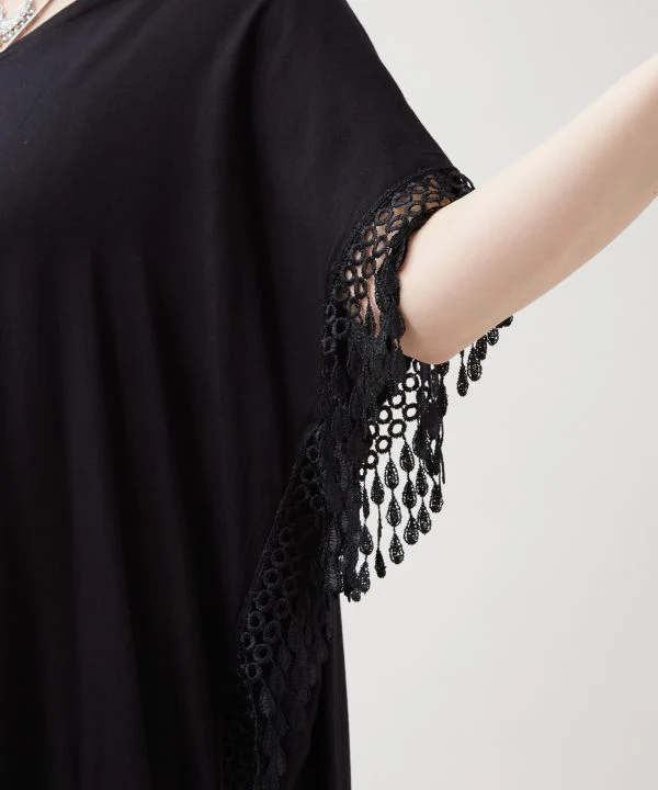 Haut femme à ourlet en dentelle