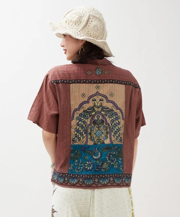 Chemise indienne Lehenga patchwork brodée