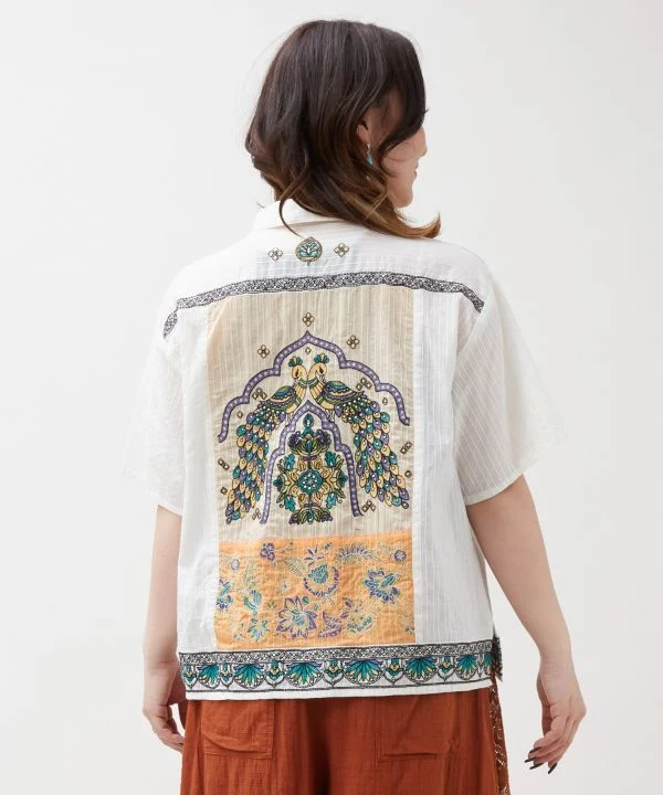 Chemise indienne Lehenga patchwork brodée