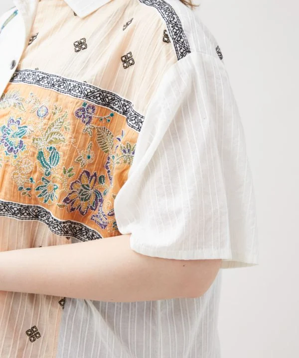 Chemise indienne Lehenga patchwork brodée