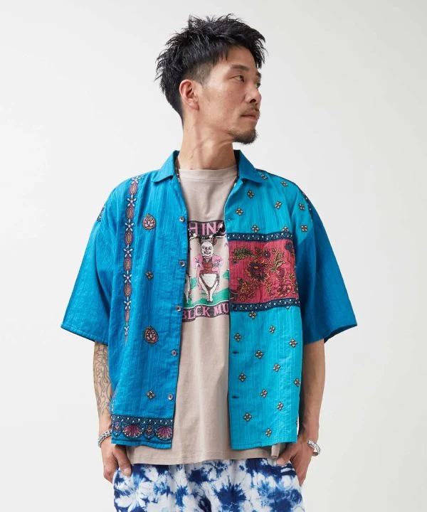 Chemise brodée inspirée du lehenga