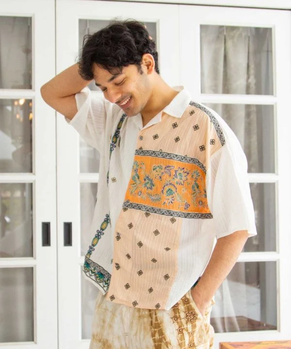 Chemise brodée inspirée du lehenga