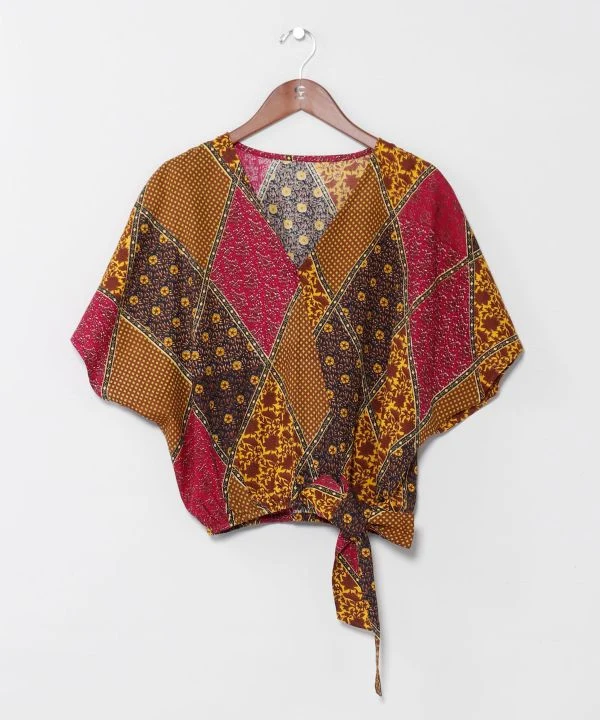 Haut léger à carreaux patchwork