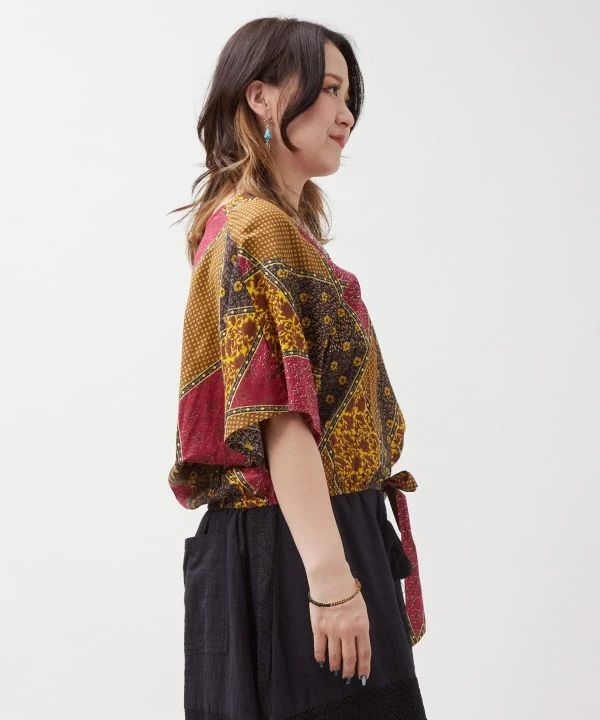 Haut léger à carreaux patchwork