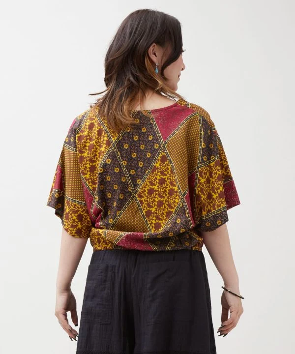 Haut léger à carreaux patchwork