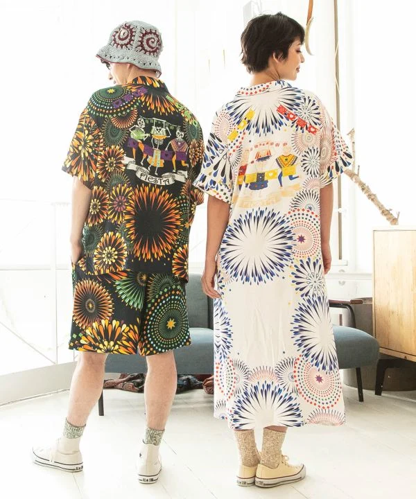 Chemise hawaïenne Calavera Fireworks