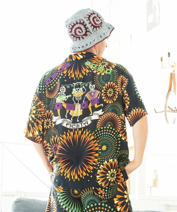 Chemise hawaïenne Calavera Fireworks