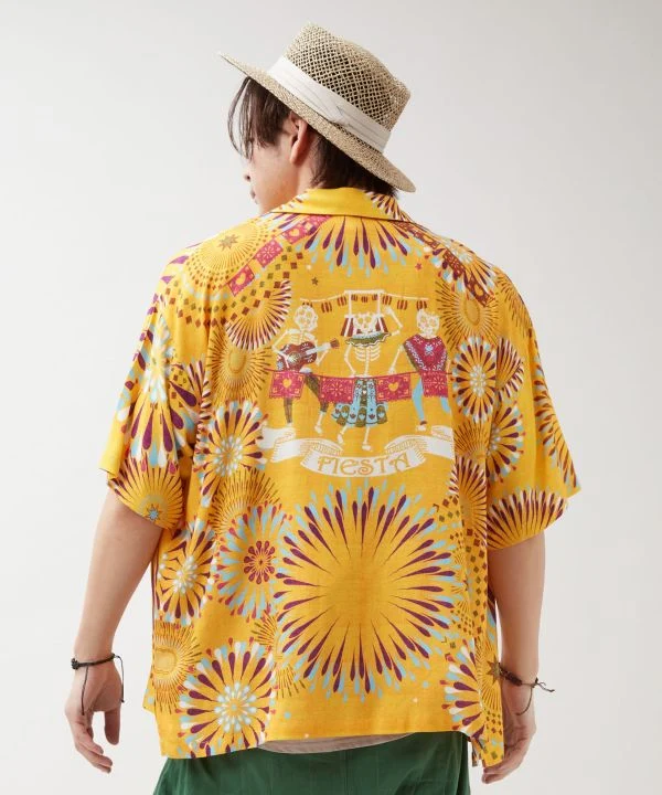 Chemise hawaïenne Calavera Fireworks