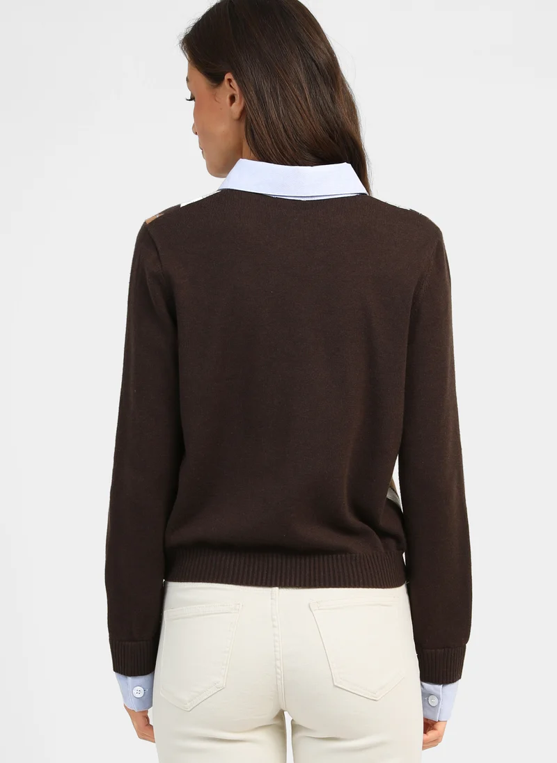 PULL NATHA marron