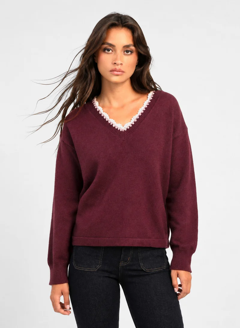 PULL NALEY grenat